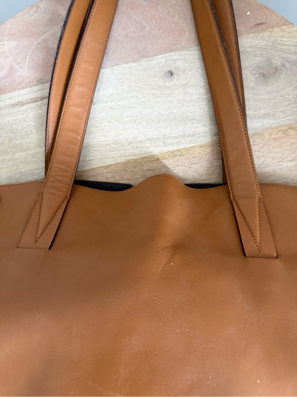 Vince Leather Tote - Snap Closure Smooth Carryall - Picture 6 of 14